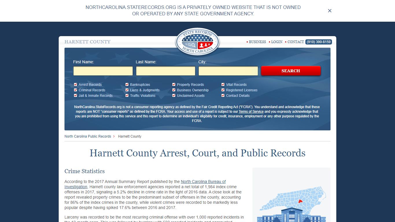 Harnett County Arrest, Court, and Public Records